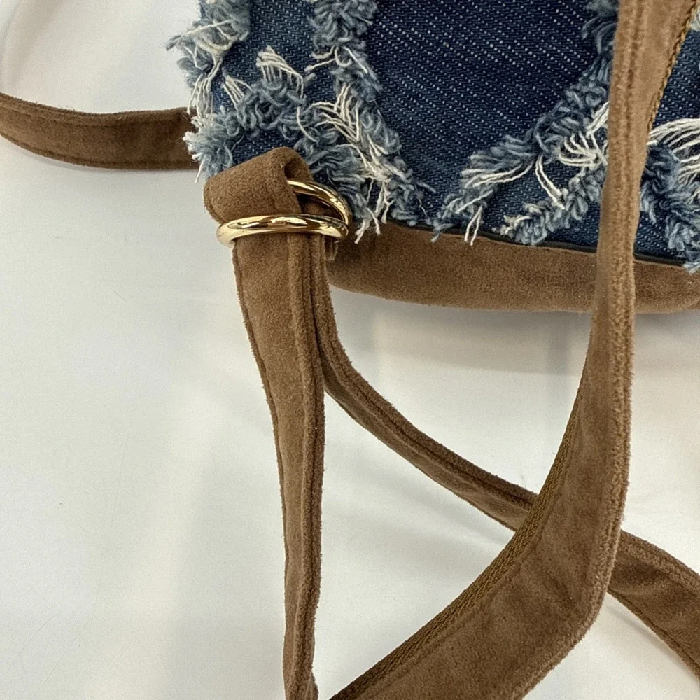 SMALL‎ DENIM & VEGAN LEATHER BACKPACK